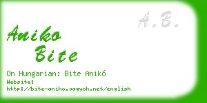 aniko bite business card
